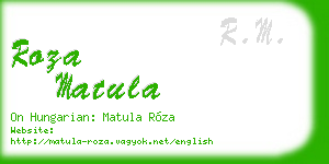 roza matula business card
